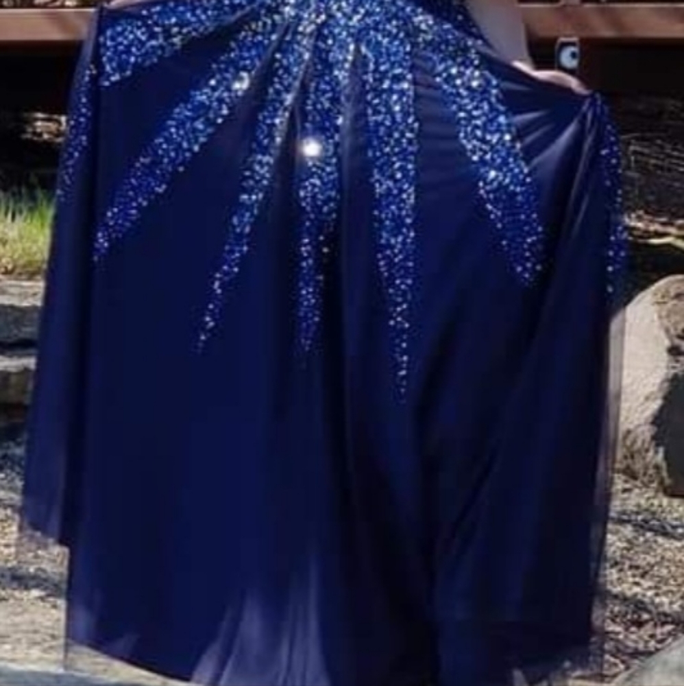 Navy Blue Prom Dress - Picture 3 of 4